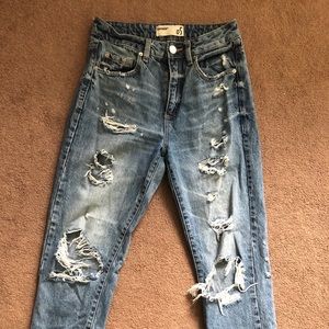 Garage light wash ripped jeans